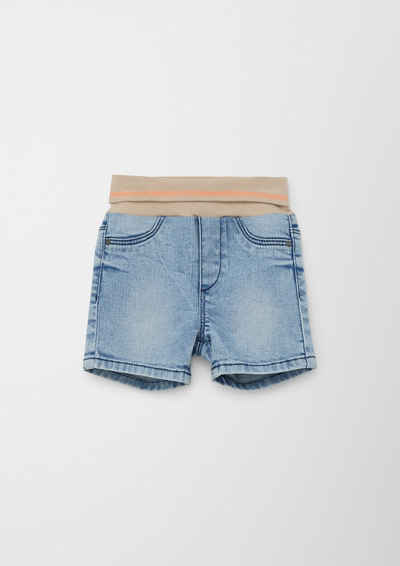s.Oliver Шорти Jeans-Shorts mit Elastikbund Streifen-Detail