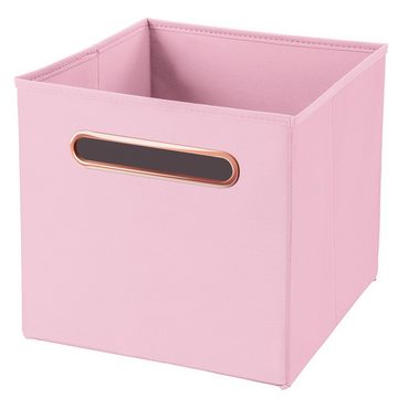 StickandShine Faltbox 4 Stück 32,5 x 32,5 x 32,5 cm Faltbox mit Deckel Rosegold Griff Stoffbox Aufbewahrungsbox 4er SET in verschiedenen Farben Luxus Faltkiste