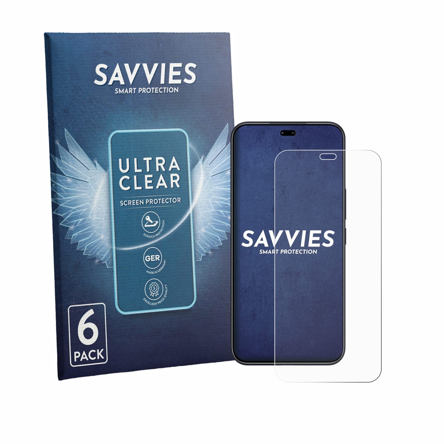 Savvies Displayschutzfolie Schutzfolie für Honor 400 Pro, 6 Stück, Displayschutz Schutz Folie Klar Transparent