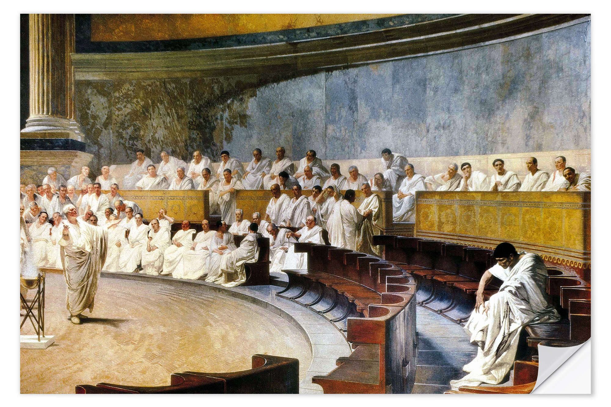 Wandbild Cicero klagt Catilina an