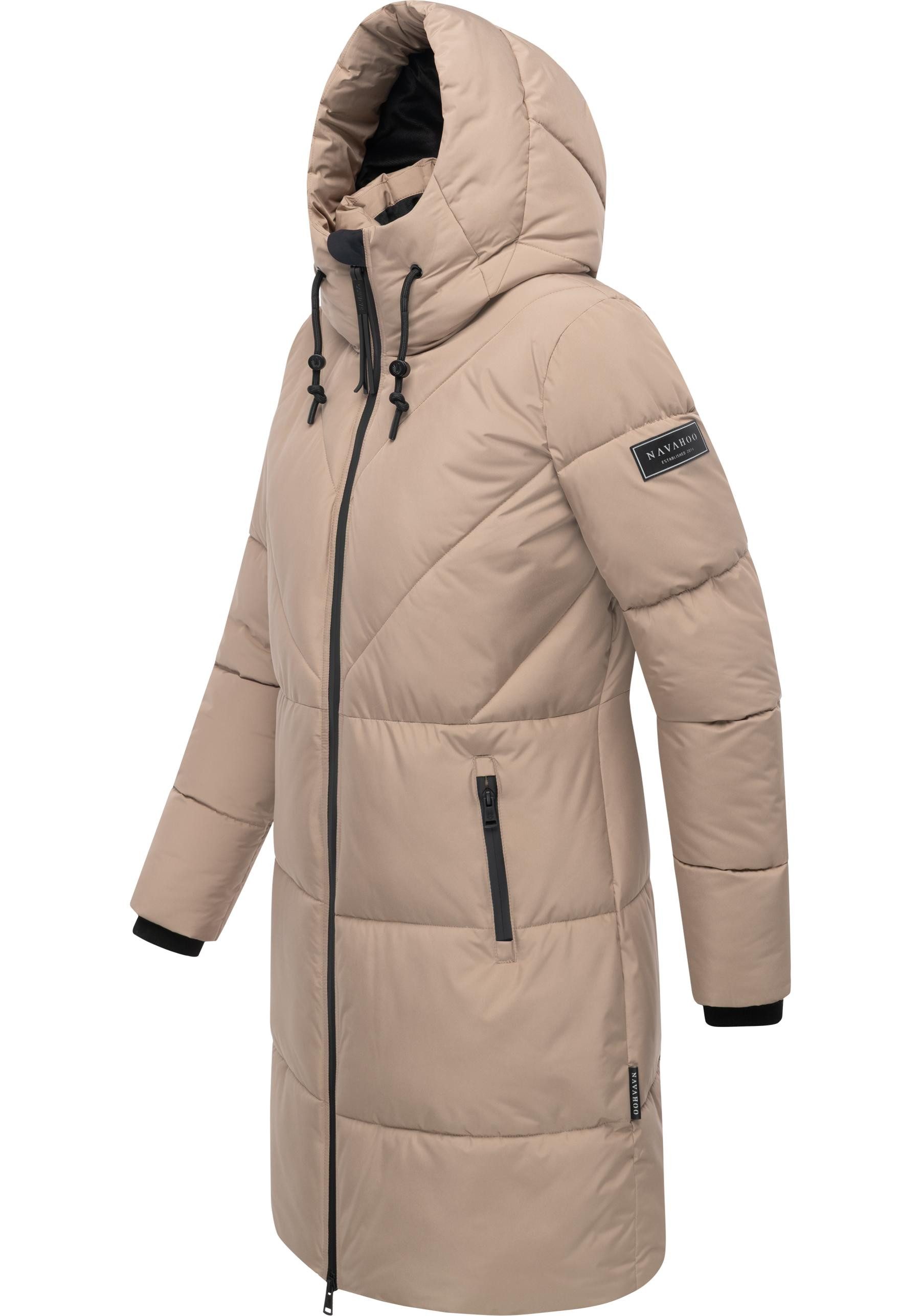 Navahoo Steppmantel Kältekuschel XIV Warmer Damen Wintermantel mit Fleece-gefüttertem Kragen – Bild 2 von 5