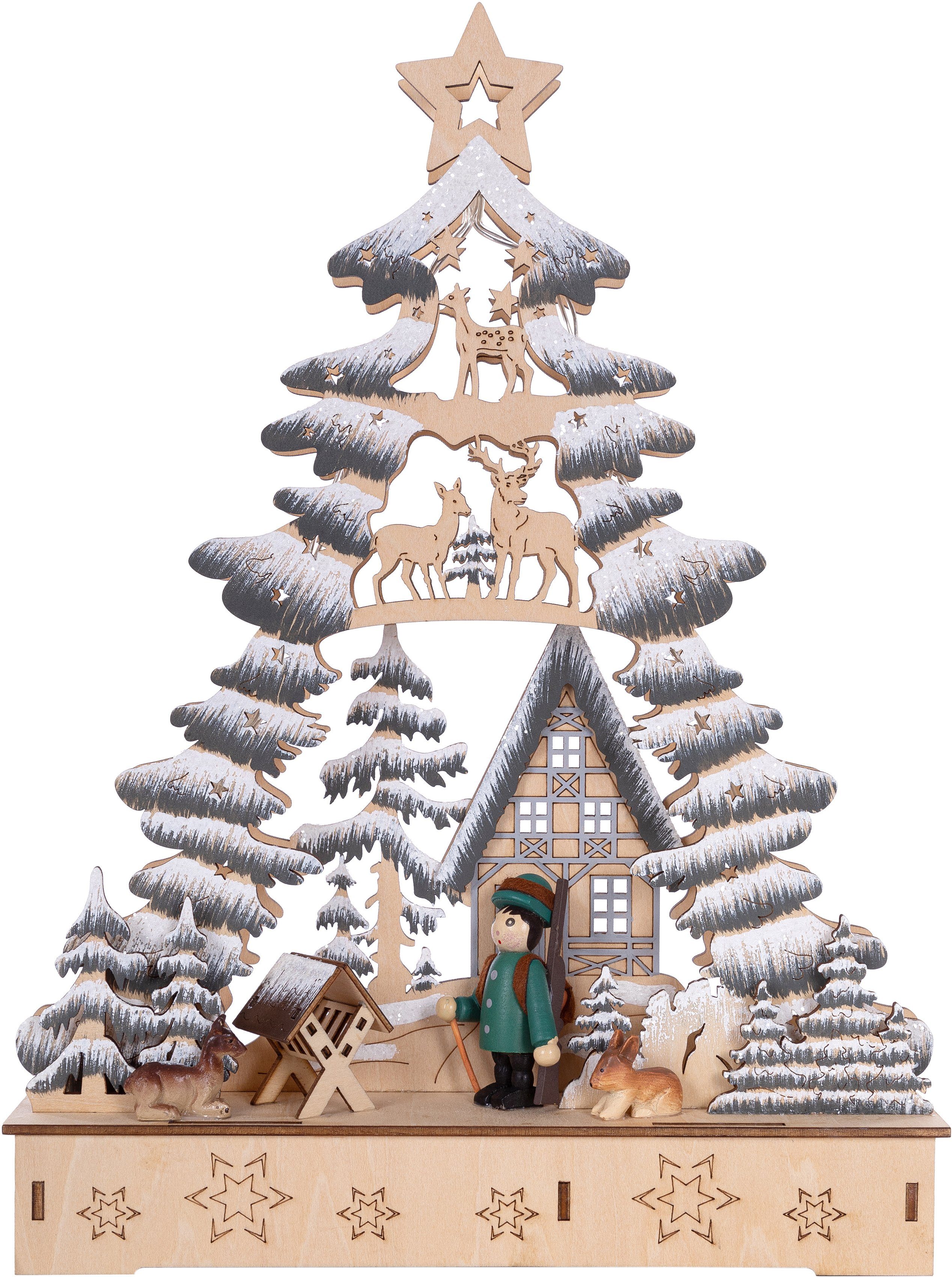 Myflair Möbel & Accessoires Weihnachtsdorf Weihnachtsdeko, Tannenbaumform, Höhe ca. 33 cm