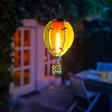 Northpoint LED Laterne LED Solar Laterne Heißluftballon Echtglas Außenbereich Solarpanel