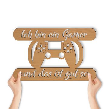 Namofactur LED Dekolicht Gamer Dekolicht Deko Wandlampe Gaming I MDF Holz Batteriebetrieb, LED fest integriert, Warmweiß