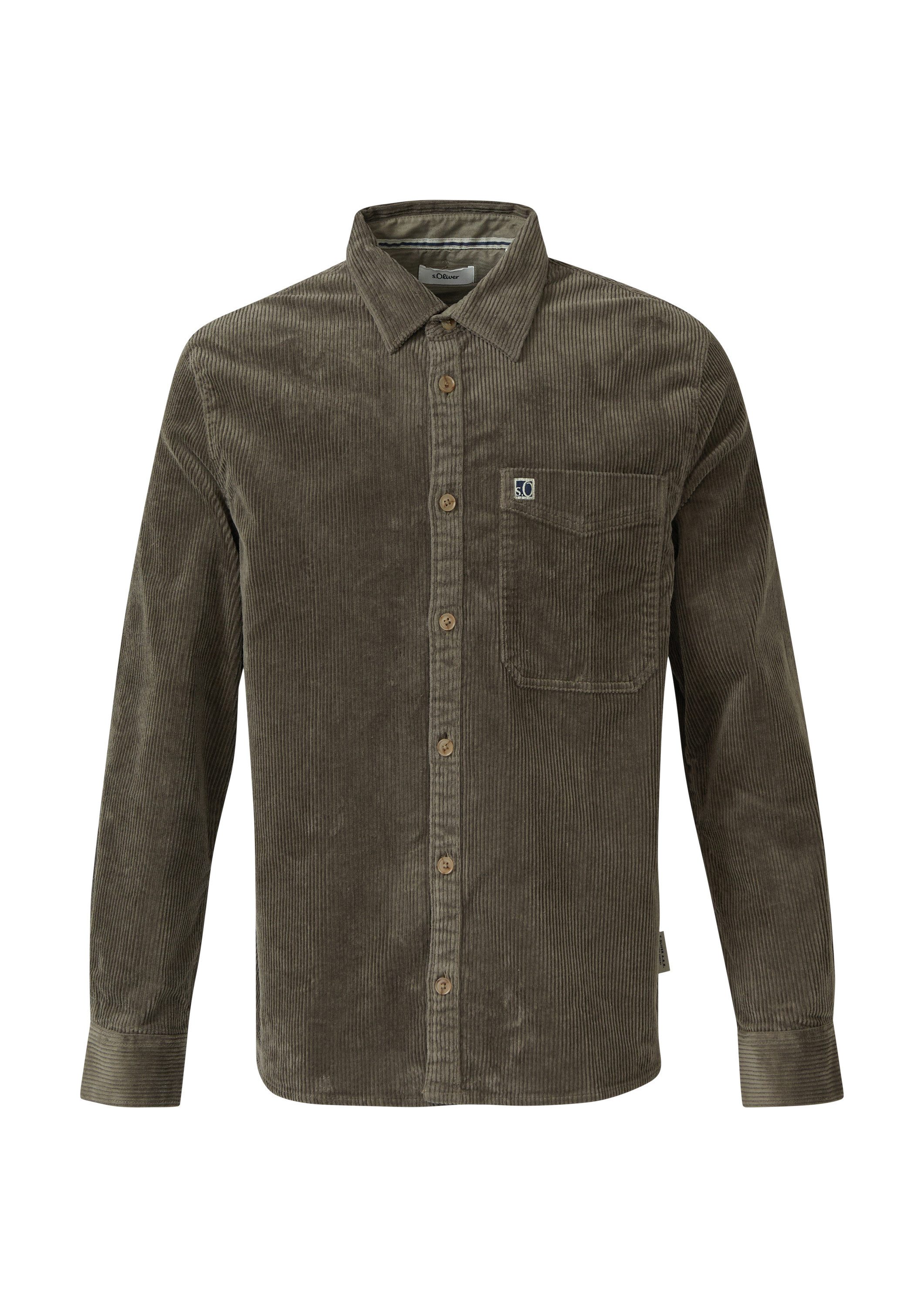 s.Oliver Langarmhemd Hemd Lässiges Cord-Overshirt aus Baumwollstretch günstig online kaufen