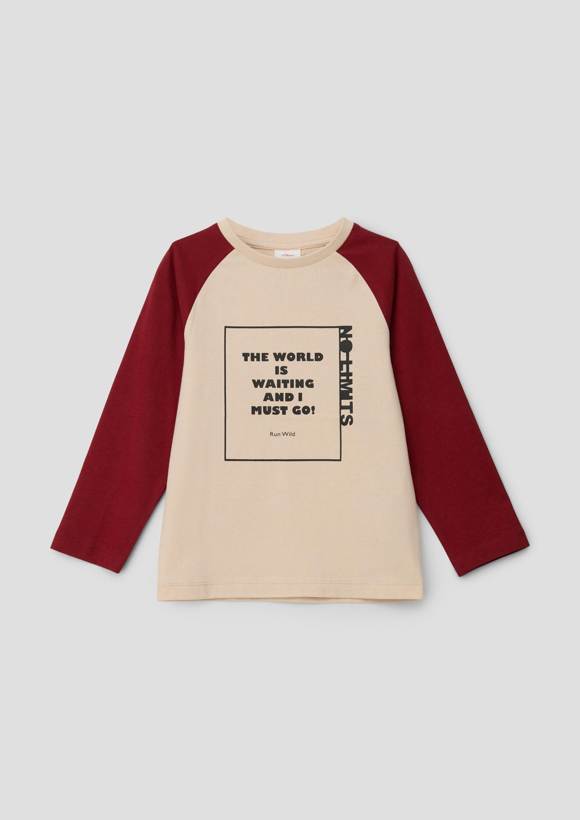 s.Oliver Langarmshirt T-Shirt Longsleeve mit Statement-Print