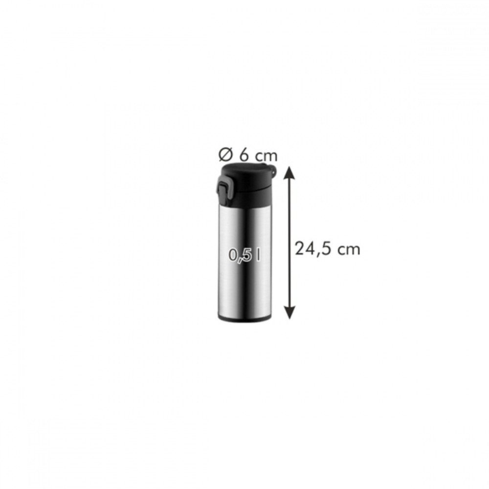 Tescoma Thermoflasche CONSTANT Verriegelung Einhandverschluss mit l, aus Edelstahl, Sport-Isolierflasche 0.5