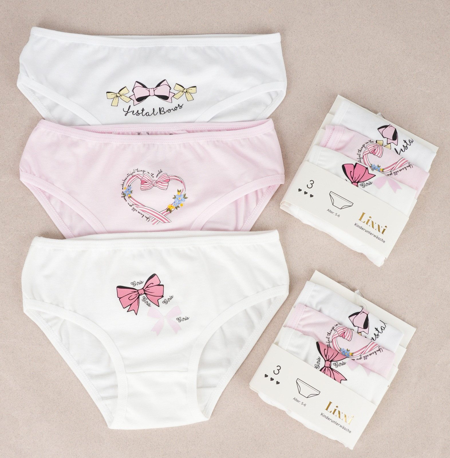 Lixxi Panty Lixxi Panty 3er Set Mädchen Pantys - Mehrfarbig (Packung, 3-Stk) (3-St)