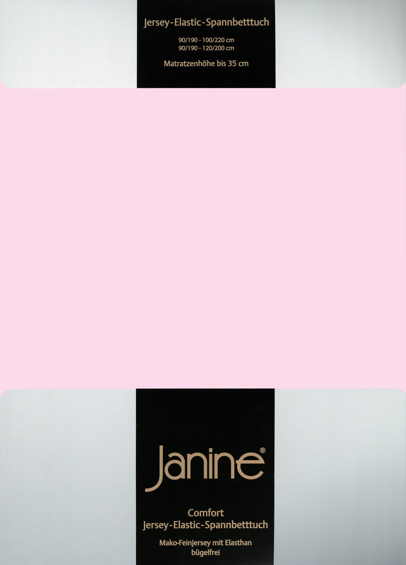 Janine Spannbettlaken ELASTIC 5002 Jersey Bettlaken mit Elasthan, 190 g/m², Jersey-Elasthan, Gummizug: rundum, (1 Stück), für Matratzen bis 35 cm Höhe, 95% Baum – Bild 4 von 5