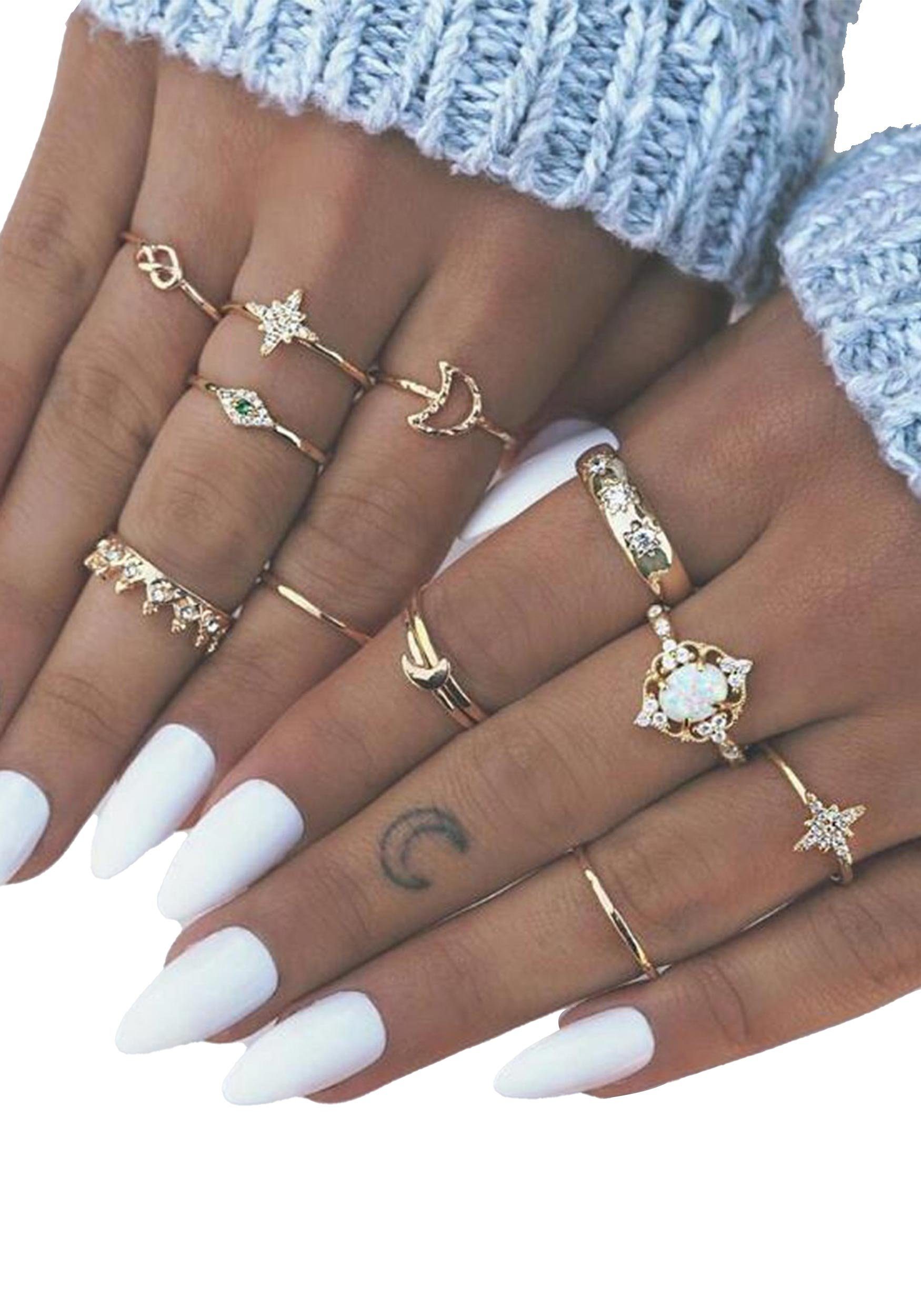 Ein riesiges Schnäppchen! MAGICSHE Fingerring Bohème Vintage Finger RIZ055 Set Stapeln Ring Knöchel Punk