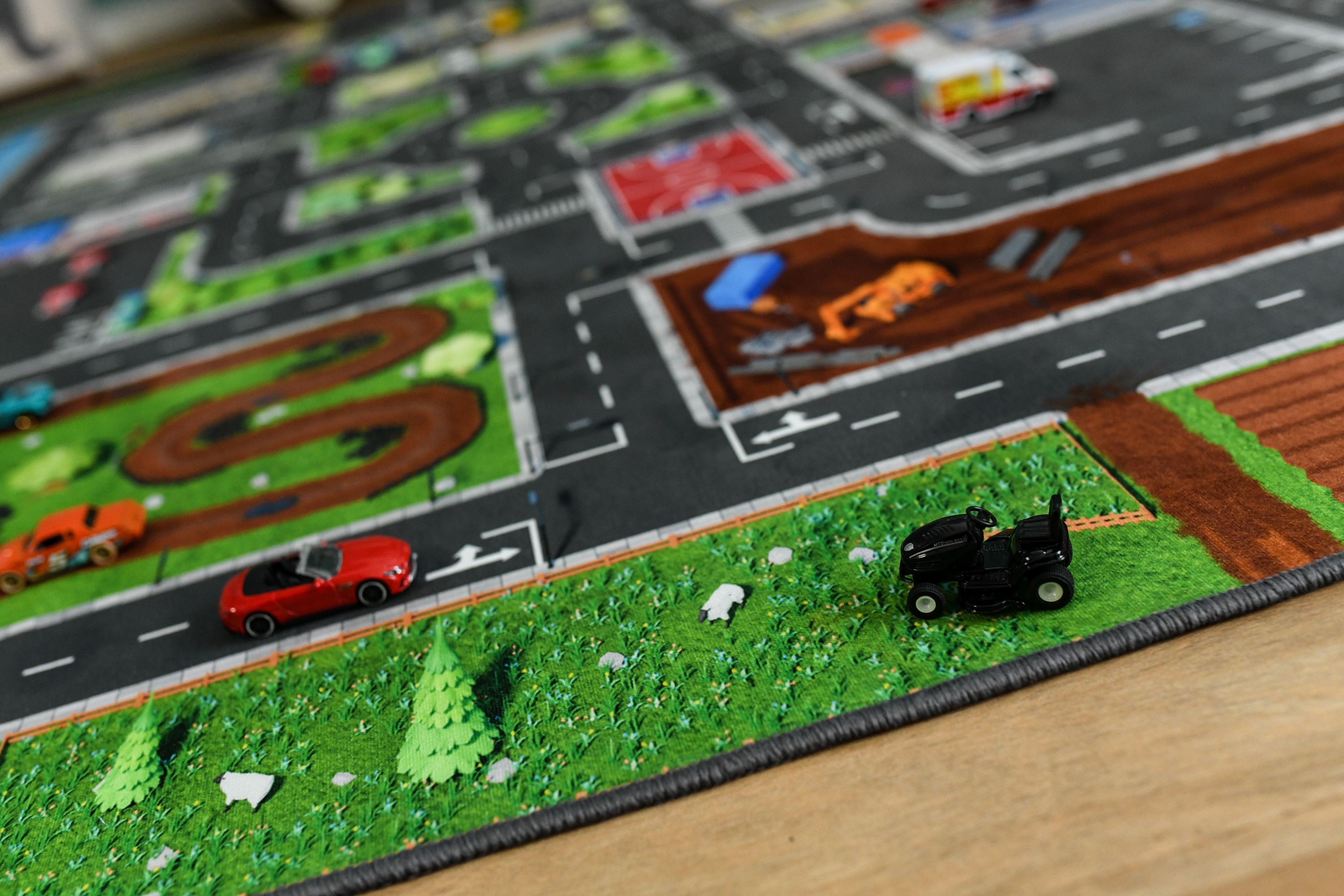SkippiDoo Kinderteppich Straßenteppich Spielteppich Kinderzimmer Teppich Autoteppich, rechteckig, Höhe: 5 mm, keine sich wiederholende Motive, Antirutsch – Bild 4 von 5