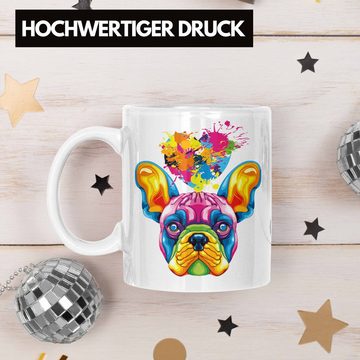 Trendation Tasse Französische Bulldogge Herz Farbe Besitzer Tasse Geschenk Lustiger Spr
