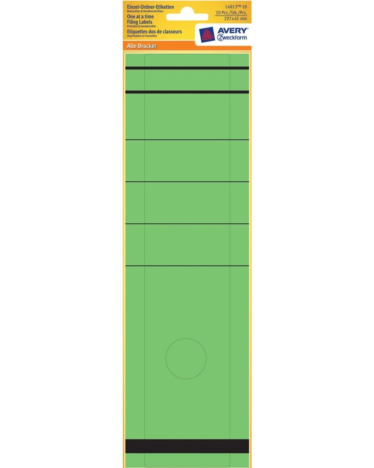 Avery Zweckform Etiketten 10x Ordner-Etiketten A4 Breit Lang Grün, A4 Ordnerrücken Rückenschilder Ordner-Aufkleber
