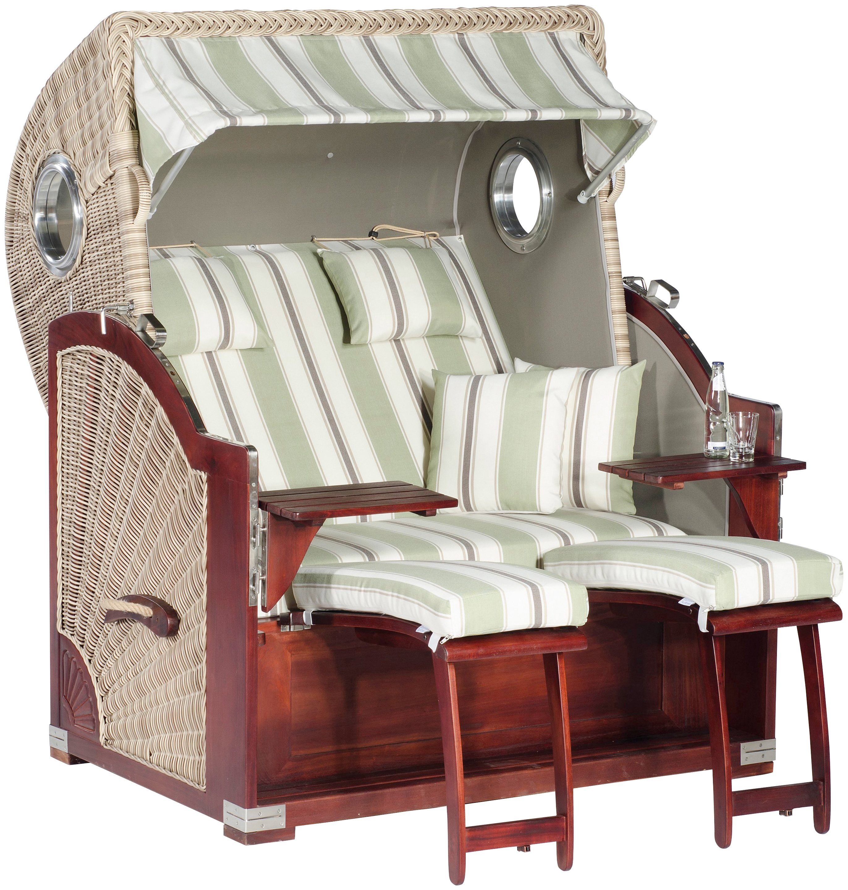 SunnySmart Strandkorb »Rustikal 500 Plus«, BxTxH 140x95x160 cm, Ostsee