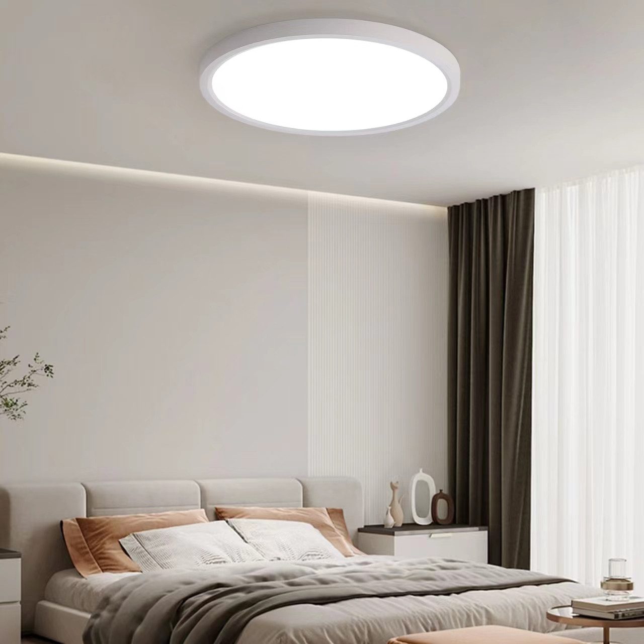 JDONG LED Deckenleuchte Flach Rund Ø23CM/30CM/40CM/50CM/60CM Deckenlampe, Rund Flach, 4000K Neutralweiß, Lamp für Wohnzimmer Schlafzimmer Küche Balkon Büro Flur