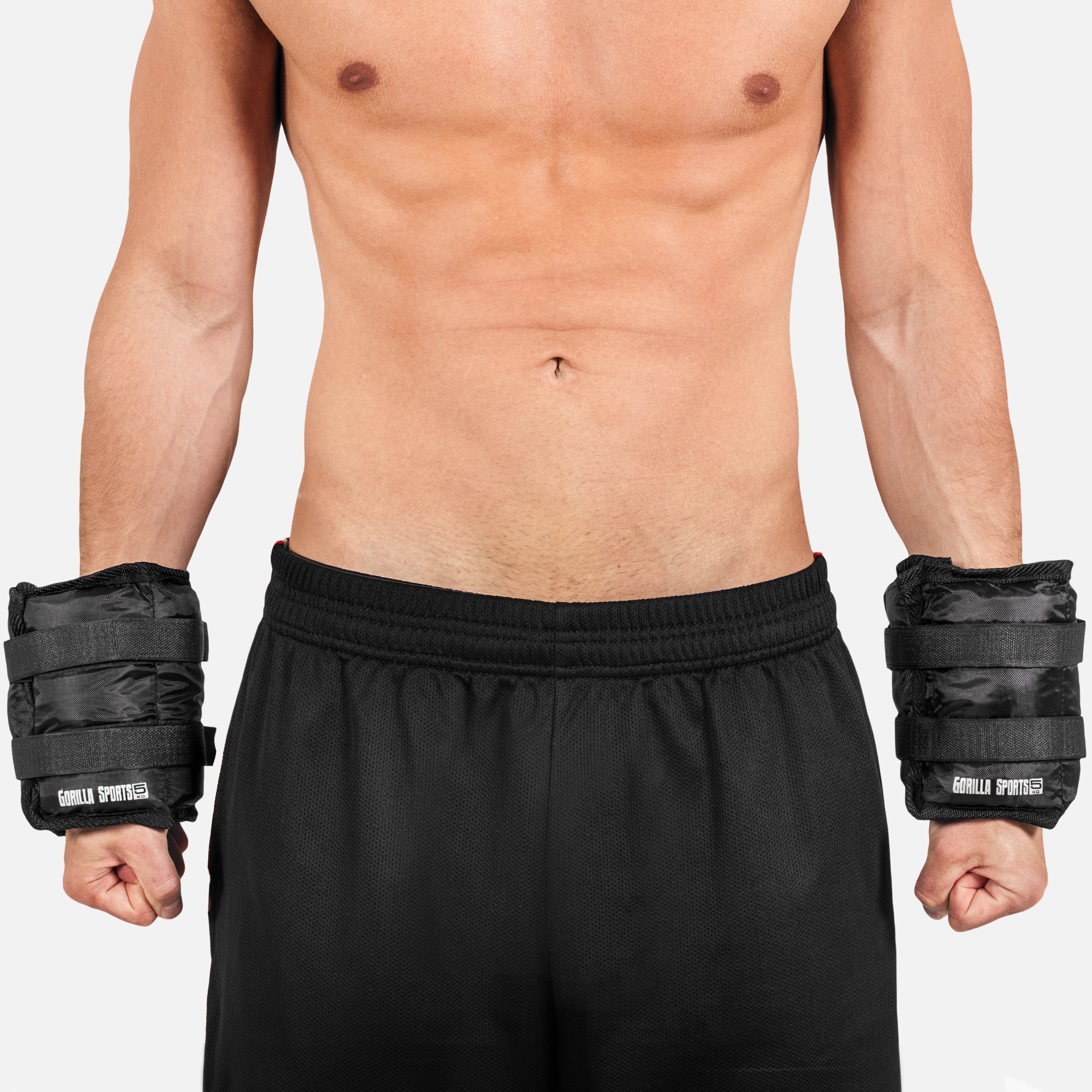 GORILLA SPORTS Zusatzgewichte Gewichtsmanschetten 2er Set Laufgewichte Fußgewichte Handgelenke, 10 kg