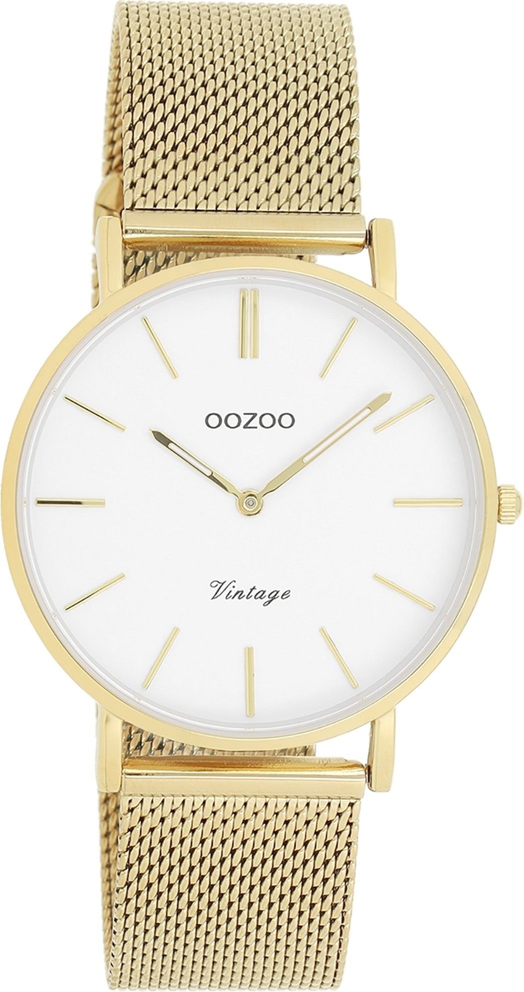 OOZOO Quarzuhr Oozoo Damen Armbanduhr Vintage Series, (Analoguhr), Unisex-Uhr rund, mittel (ca. 36mm) Edelstahlarmband, Fashion-Style