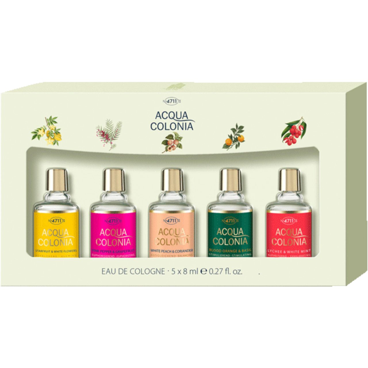 4711 Acqua Colonia Duft-Set Miniature EdC Set Starfruit&White Flower 8ml+Pink Pepper&Grap