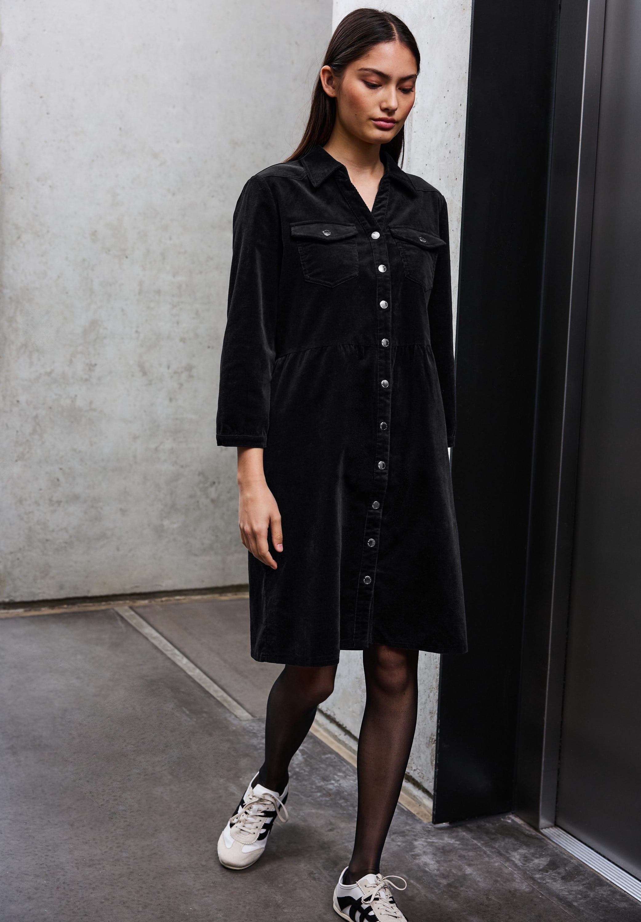 STREET ONE STUDIO Midikleid mit Knopfleiste