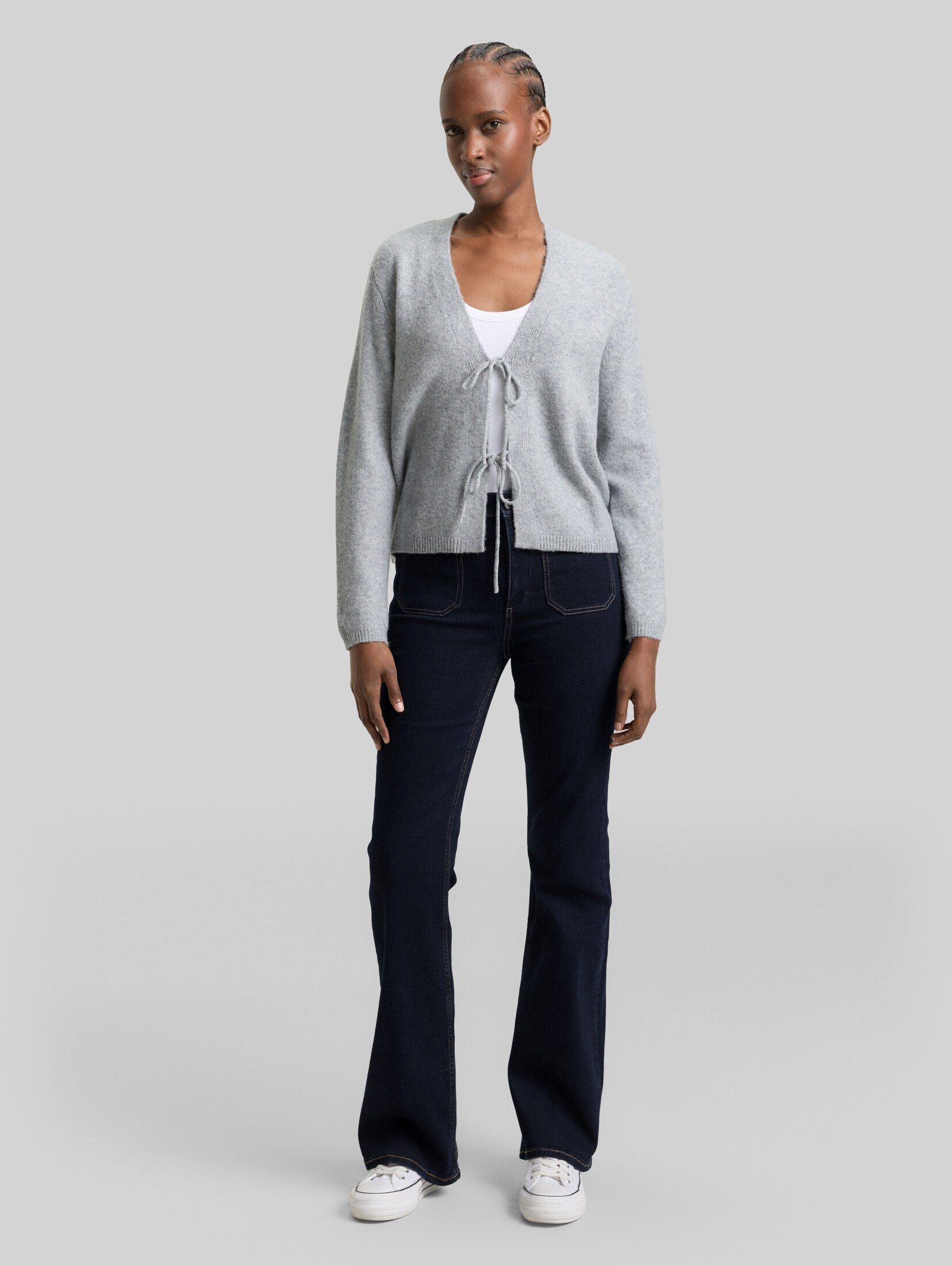 TOM TAILOR Denim Weite Jeans Jeanshosen TTAVA FLARED Jeans mit aufgesetzten Taschen – Bild 2 von 5