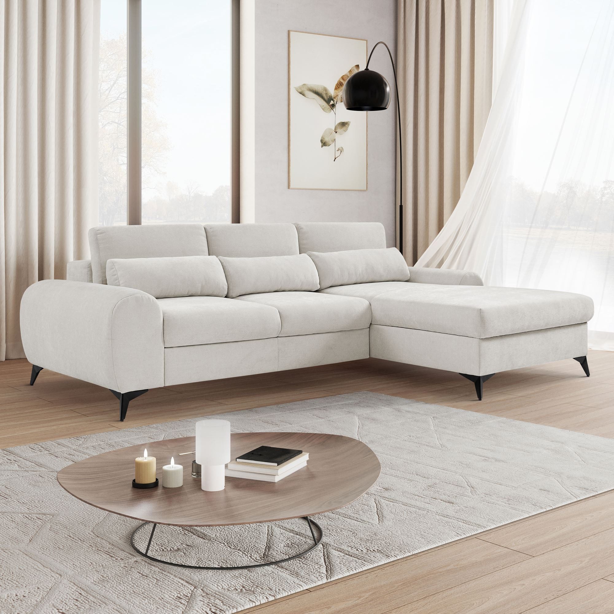 Beautysofa Ecksofa MILAN L, mit Schlaffunktion günstig online kaufen
