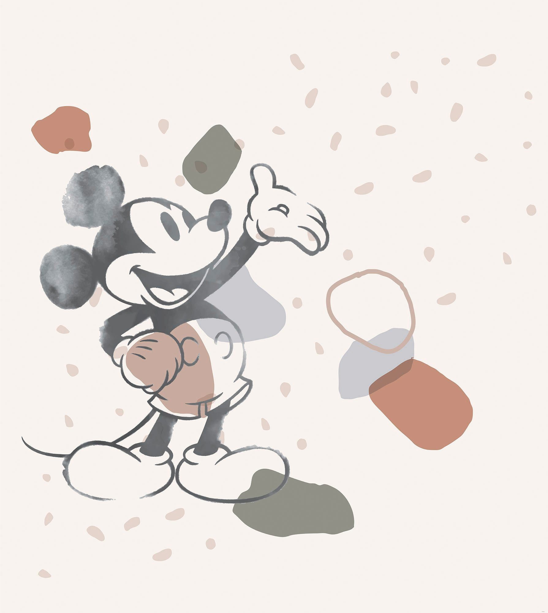 Komar Vliestapete Digitaldruck Vlies - Mickey Organic Shapes - Größe 250 x 280 cm, glatt, bedruckt, Kinderzimmer