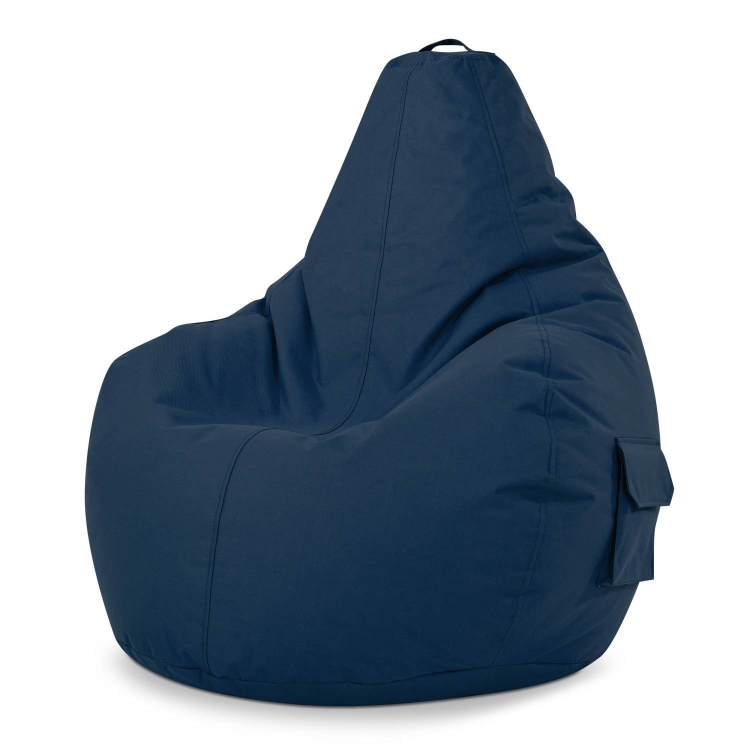 Green Bean Sitzsack Cozy (Sitzsack mit Rückenlehne 80x70x90cm - Gaming Chair mit 230L Füllung, Kuschelig Weich Waschbar), Bean Bag Bodenkissen Lounge Sitzhocker Relax-Sessel Gamer Gamingstuhl Dunkelblau