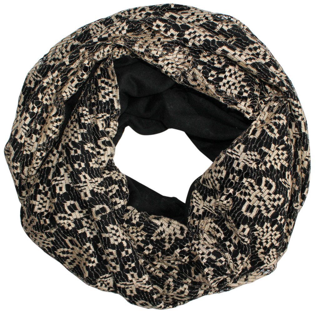 dy_mode Loop Trendiger Loopschal in Netz / Spitzen Optik und Farbkombinatio günstig online kaufen