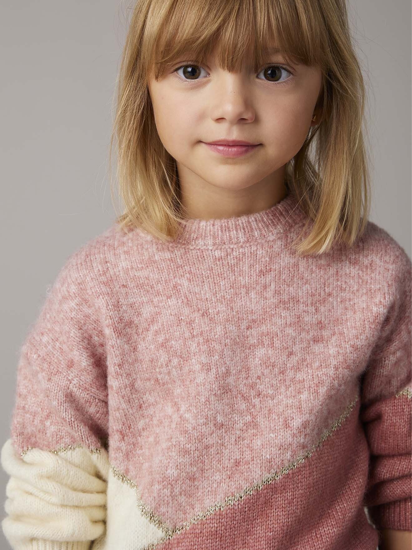 vertbaudet Pullunder Mädchen Pullover im Colorblock-Style
