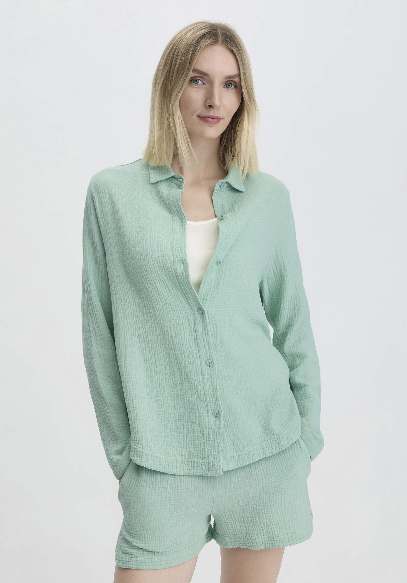 Hessnatur Pyjamaoberteil Musselin Relaxed PURE COMFORT günstig online kaufen