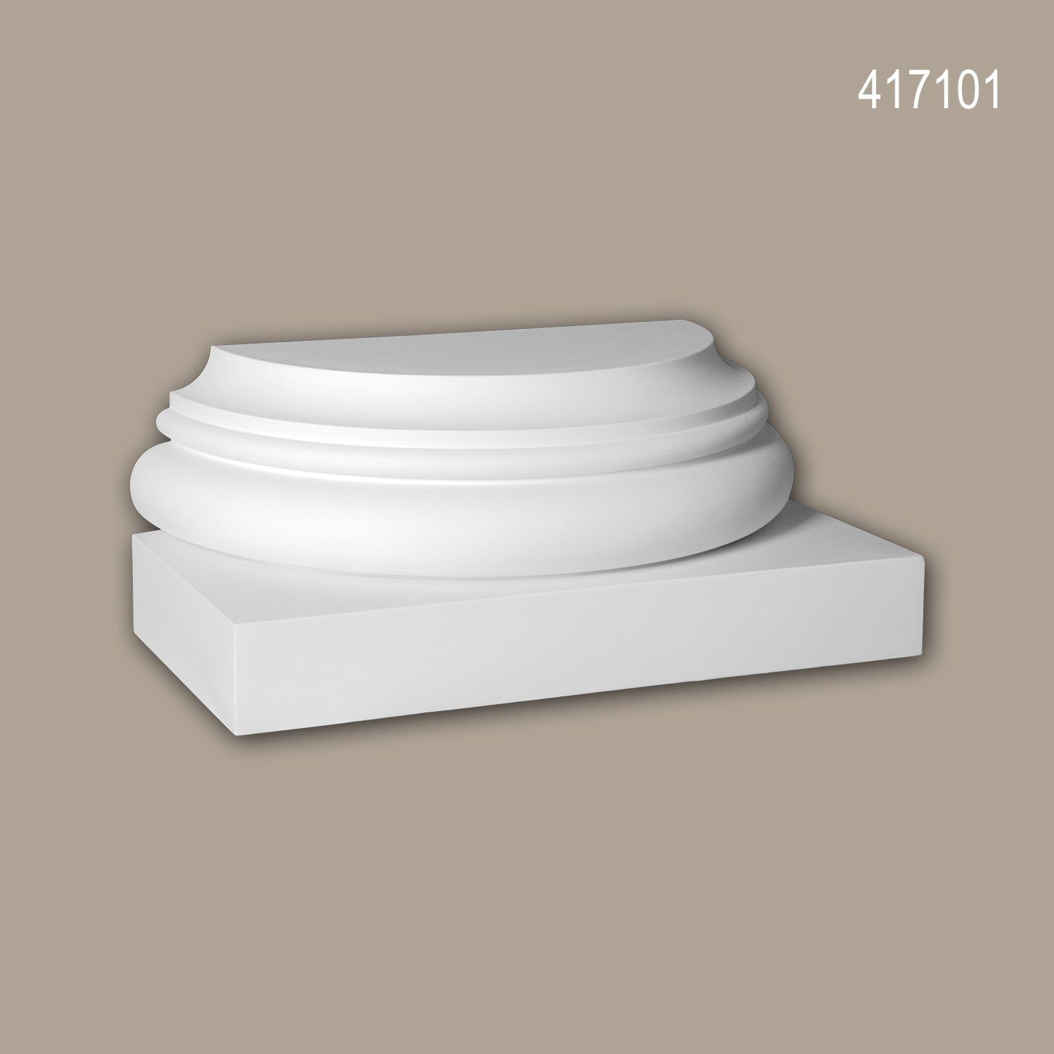 Profhome Wanddekoobjekt 417101 (Halbsäulen Sockel, 1 St., Fassadenstuck, Säule, Zierelement, Außenstuck), weiß, vorgrundiert, für Fassadendekoration, Stil: Toskanisch