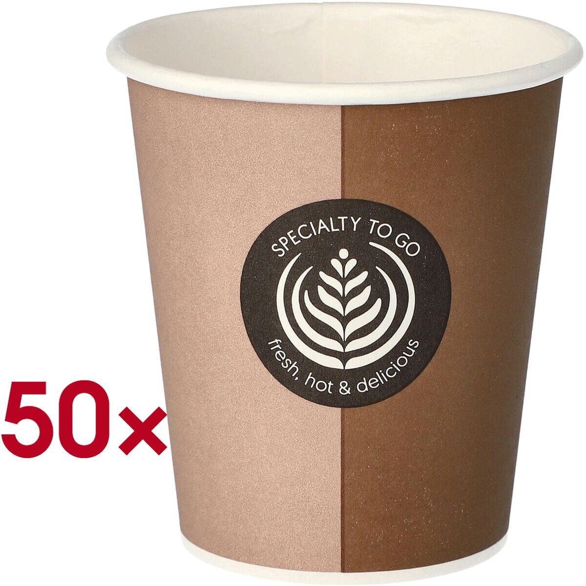 PAPSTAR Becher To Go, 50-tlg., Frischfaserkarton, 200 ml, Trinkbecher / Pappbecher für Heißgetränke geeignet