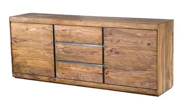 Massivart® Sideboard SENSO 187 cm / Massivholz Sheesham gebeizt, 2 Türen / 3 Schubladen / 2 Einlegeböden