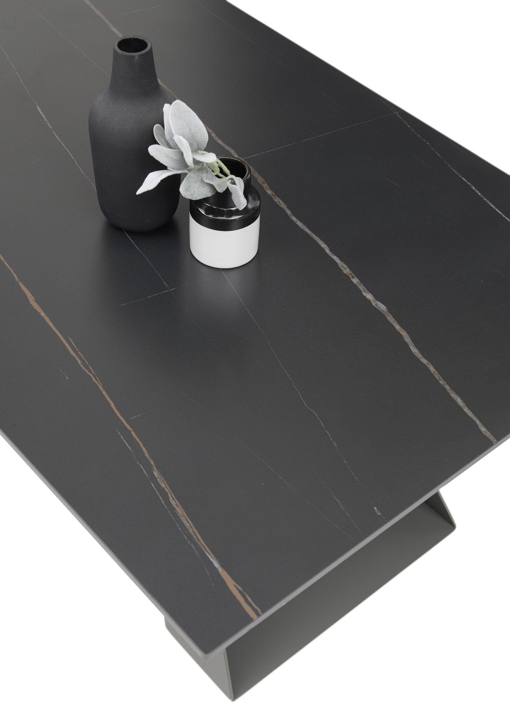 Stolkom Sp.z.o.o. Beistelltisch aus Metall, Keramik in anthrazit (BxHxT: 110x45x70 cm)