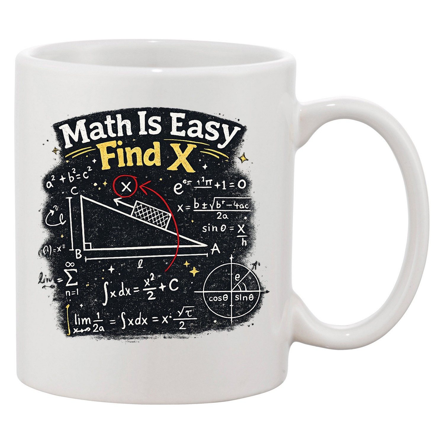 Blondie & Brownie Tasse Math Is Easy Find X Tasse Print Schule Mathematik Abi Lehrer Motiv Cup, 1-tlg., Keramik, MathIsEasyFindX Mathematiktasse