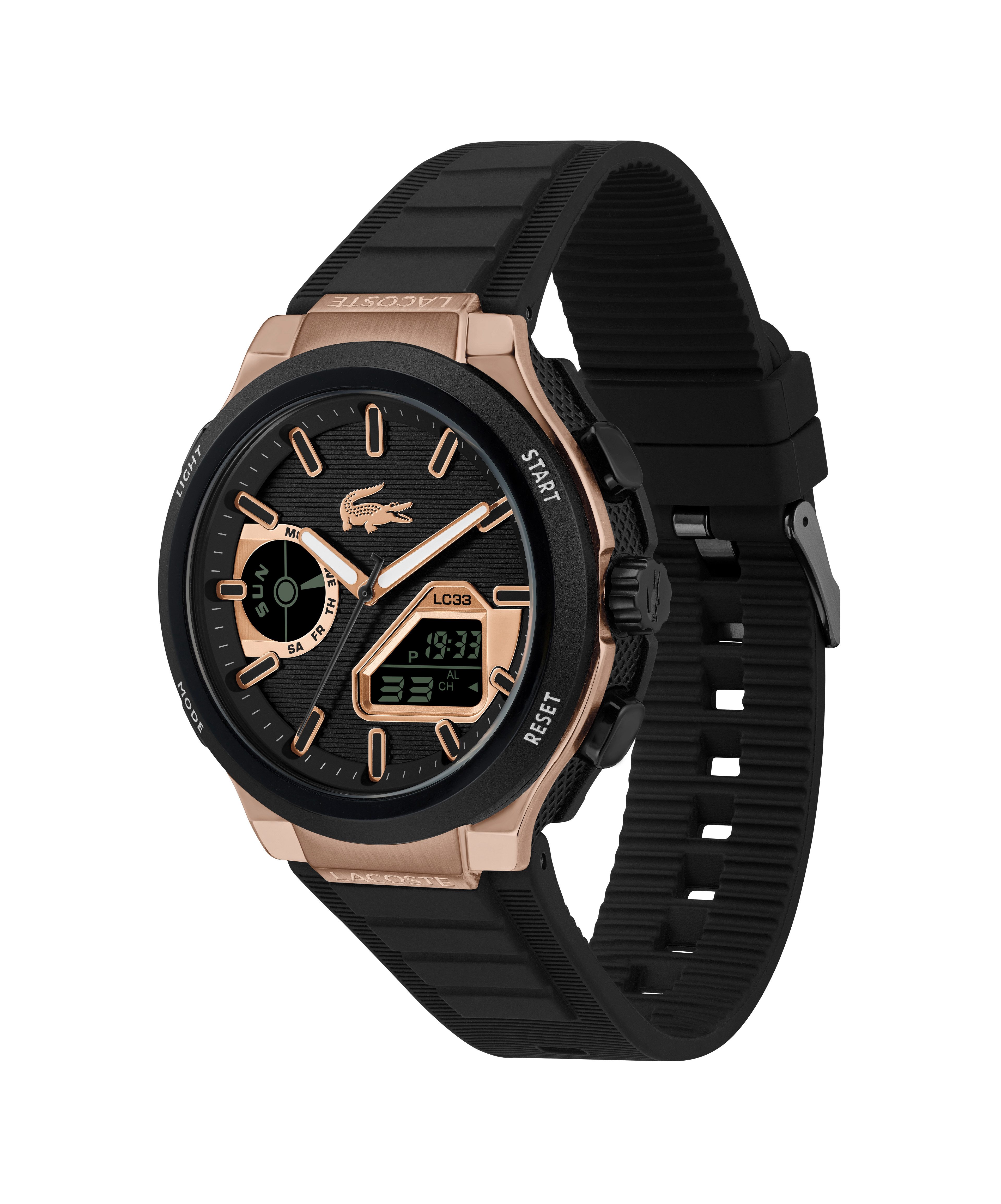 Lacoste Quarzuhr LC33 2011517, Armbanduhr, Herrenuhr, Silikonarmband, analog, digital, Jahr, Monat
