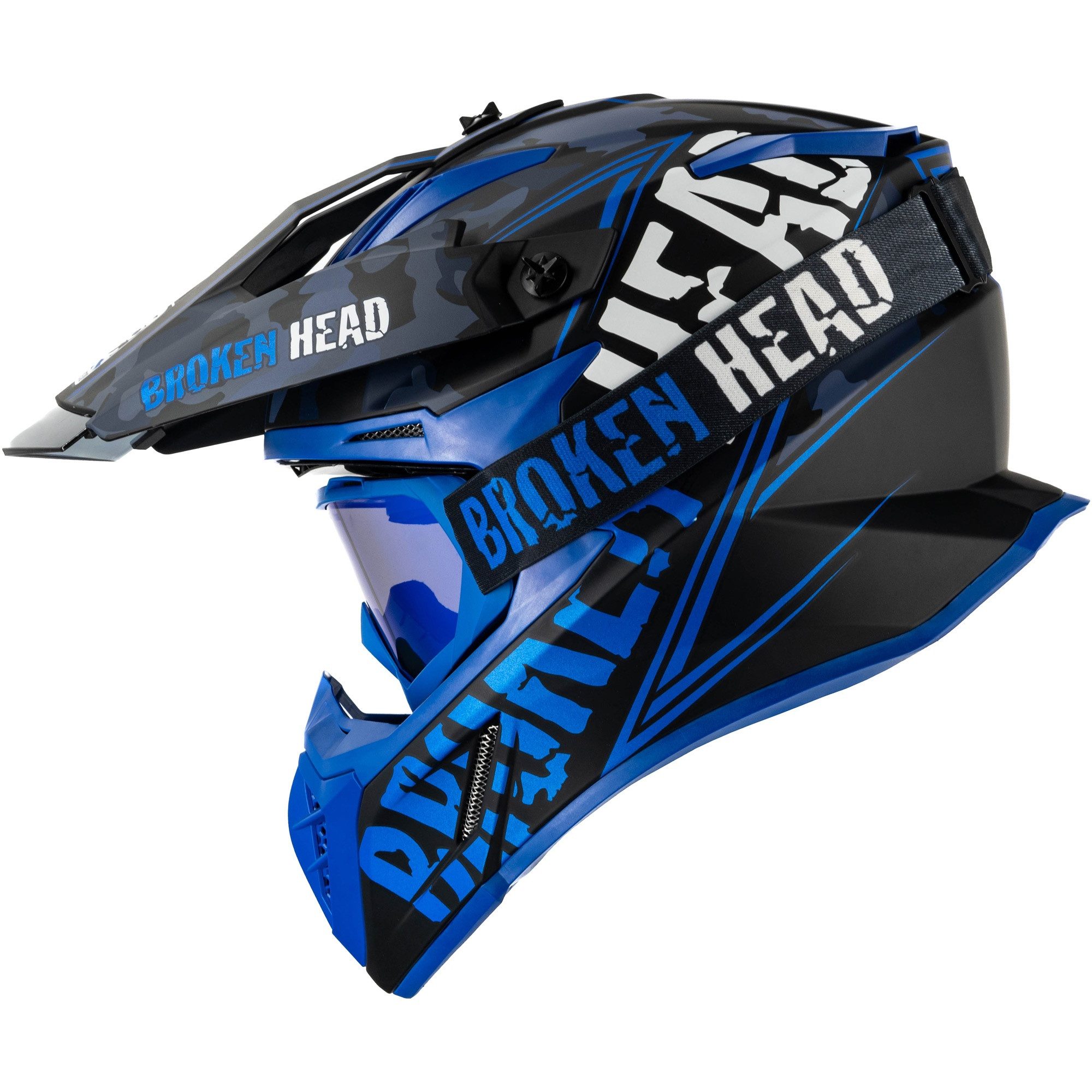 Motocrosshelm Squadron Blau