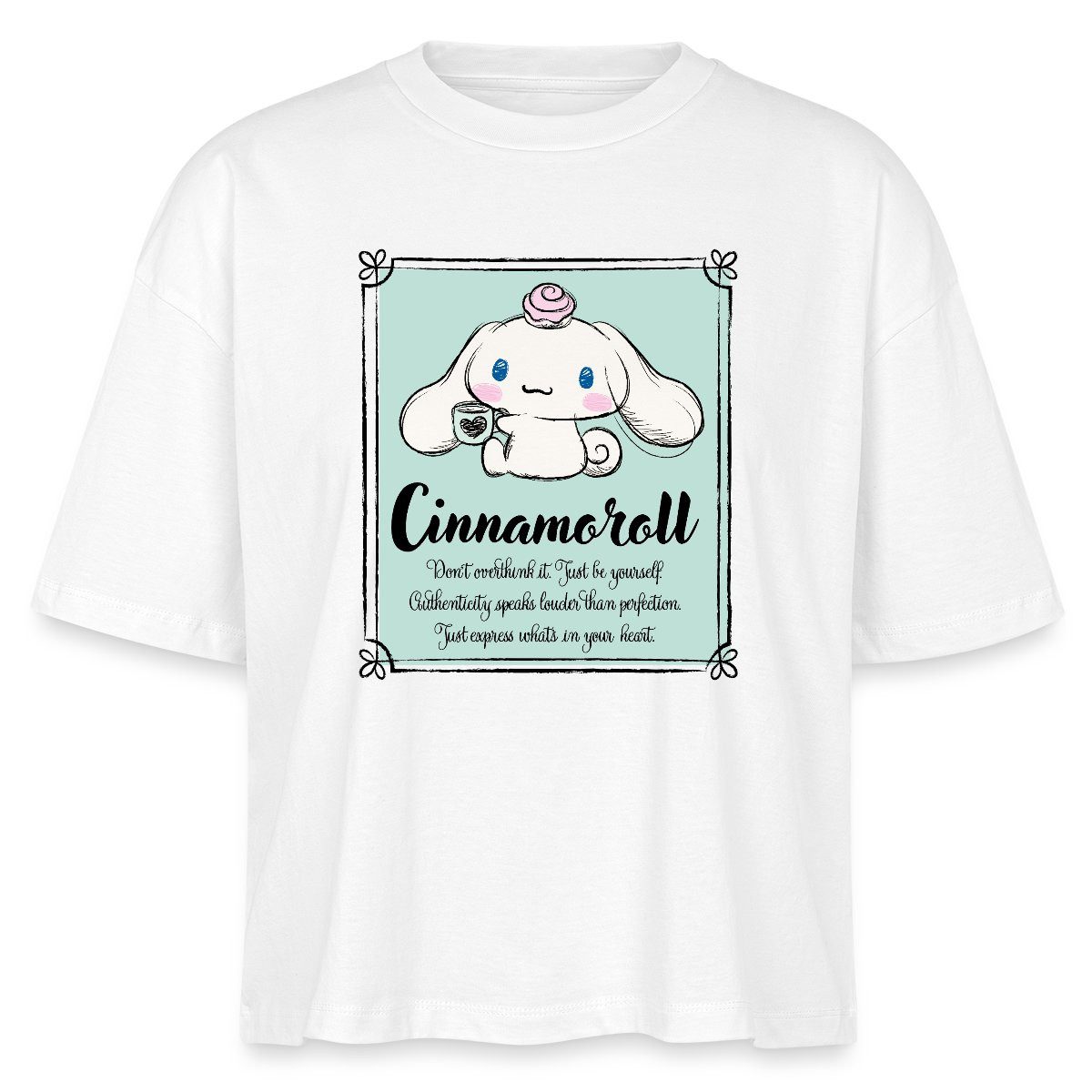 T-Shirt Cinnamoroll Just Be Yourself Boxy Shirt Damen