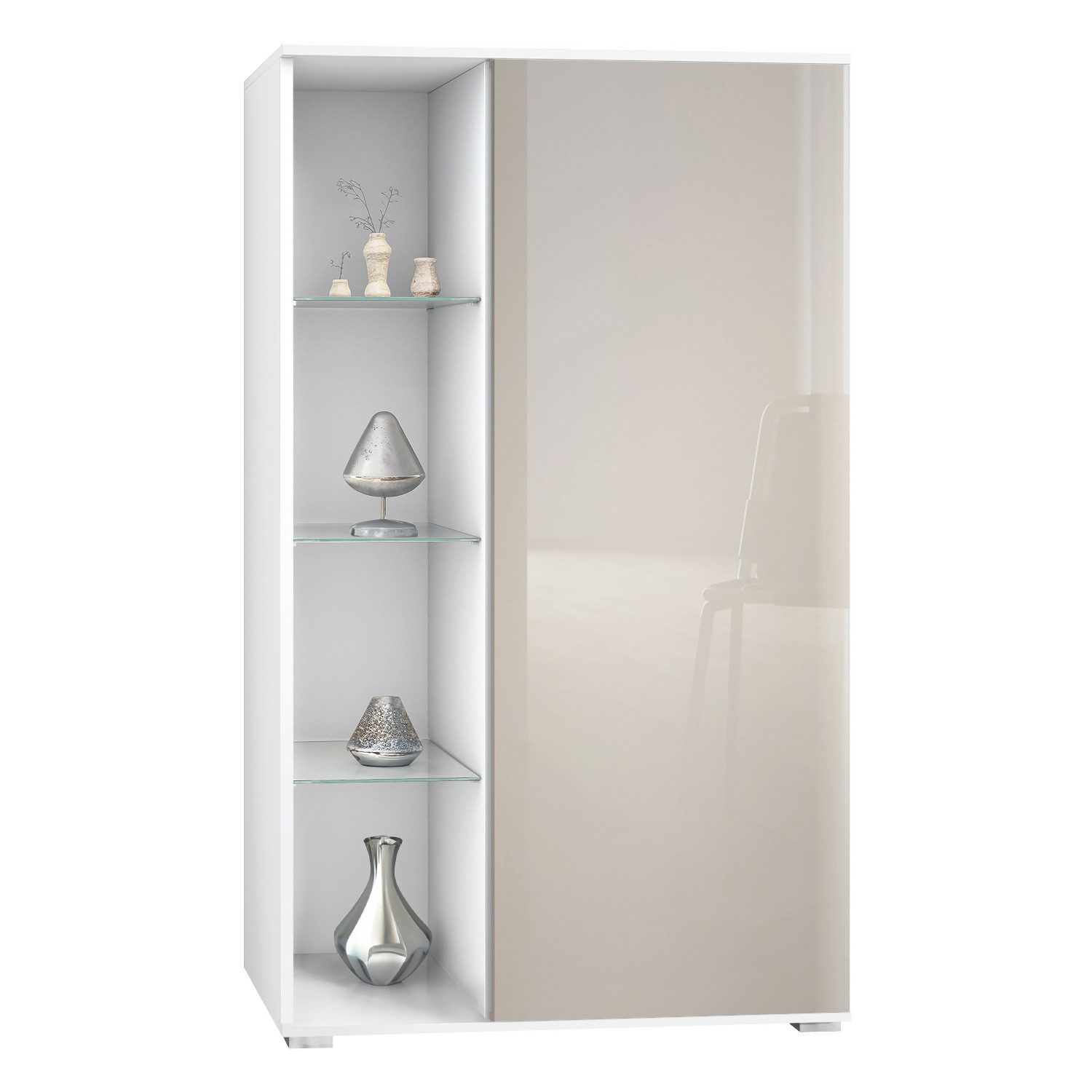 Vladon Standvitrine Davos (Standvitrine, mit 3 Glasböden und 8 Fächer) Weiß günstig online kaufen