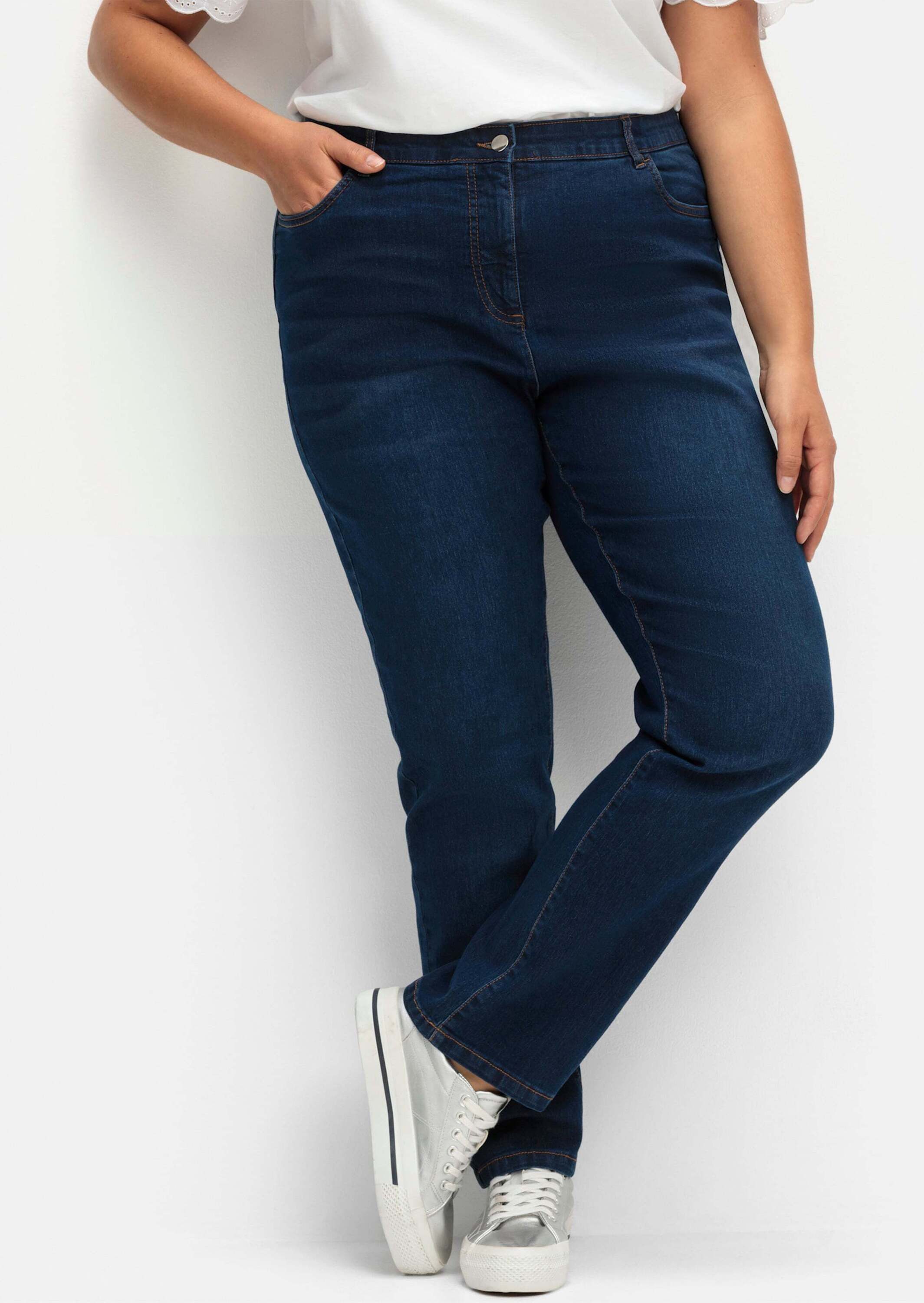 Sieh an! Bequeme Jeans Jeans komfortabel mit elastischem High-Waist-Bund