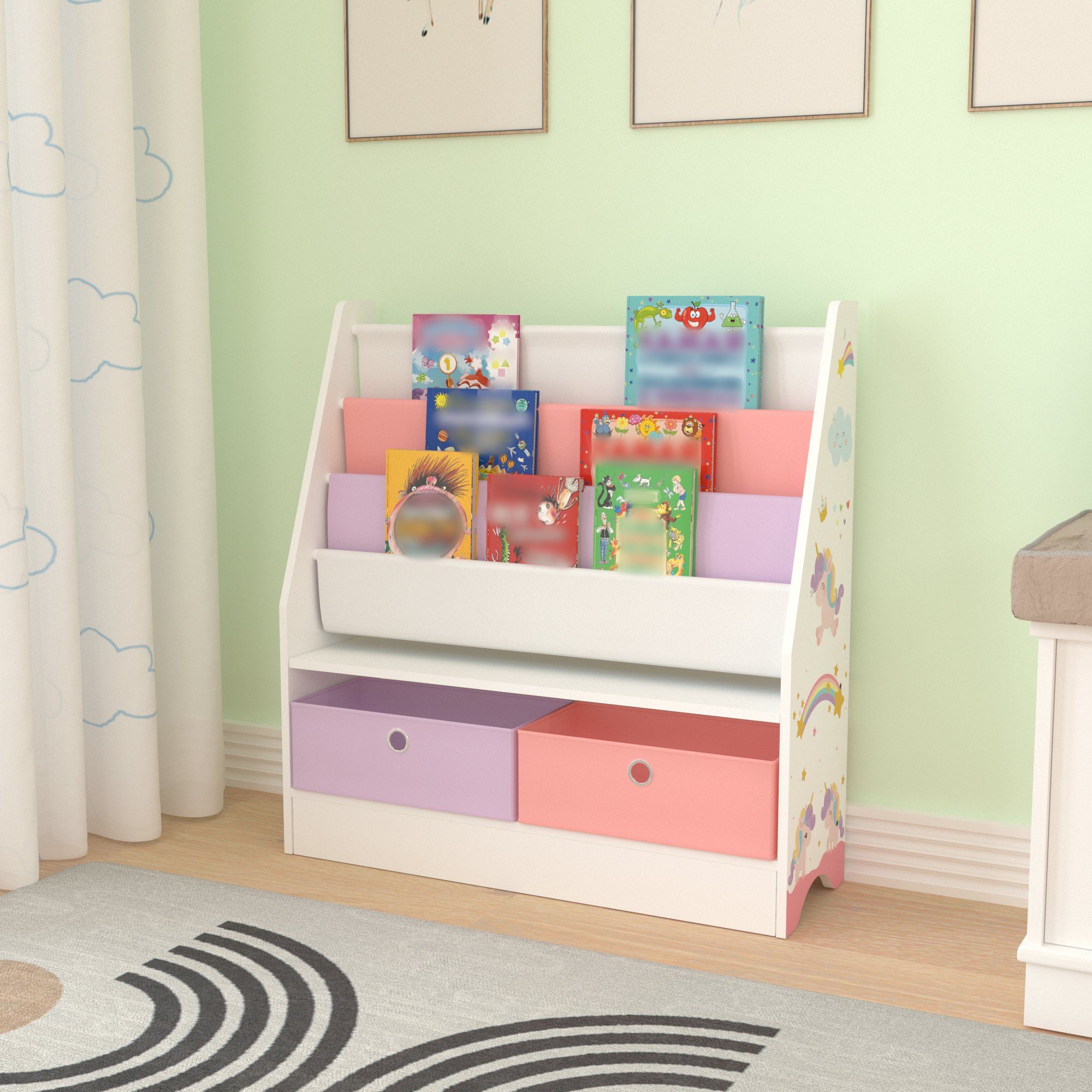 en.casa Bücherregal, »Neda« Kinderregal 74x71x23 cm günstig online kaufen