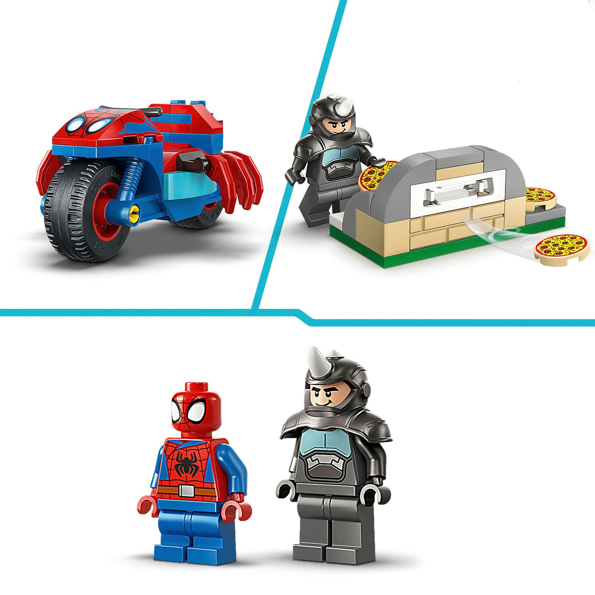 LEGO® Spidey auf Motorrad vs. Rhino (11206), LEGO Spidey Konstruktionsspielsteine, (61 St), Made in Europe – Bild 5 von 5