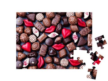 puzzleYOU Puzzle Sortiment von feinen Schokoladenbonbons, 48 Puzzleteile, puzzleYOU-Kollektionen Festtage, Candybar, Schokolade, Moderne Puzzles