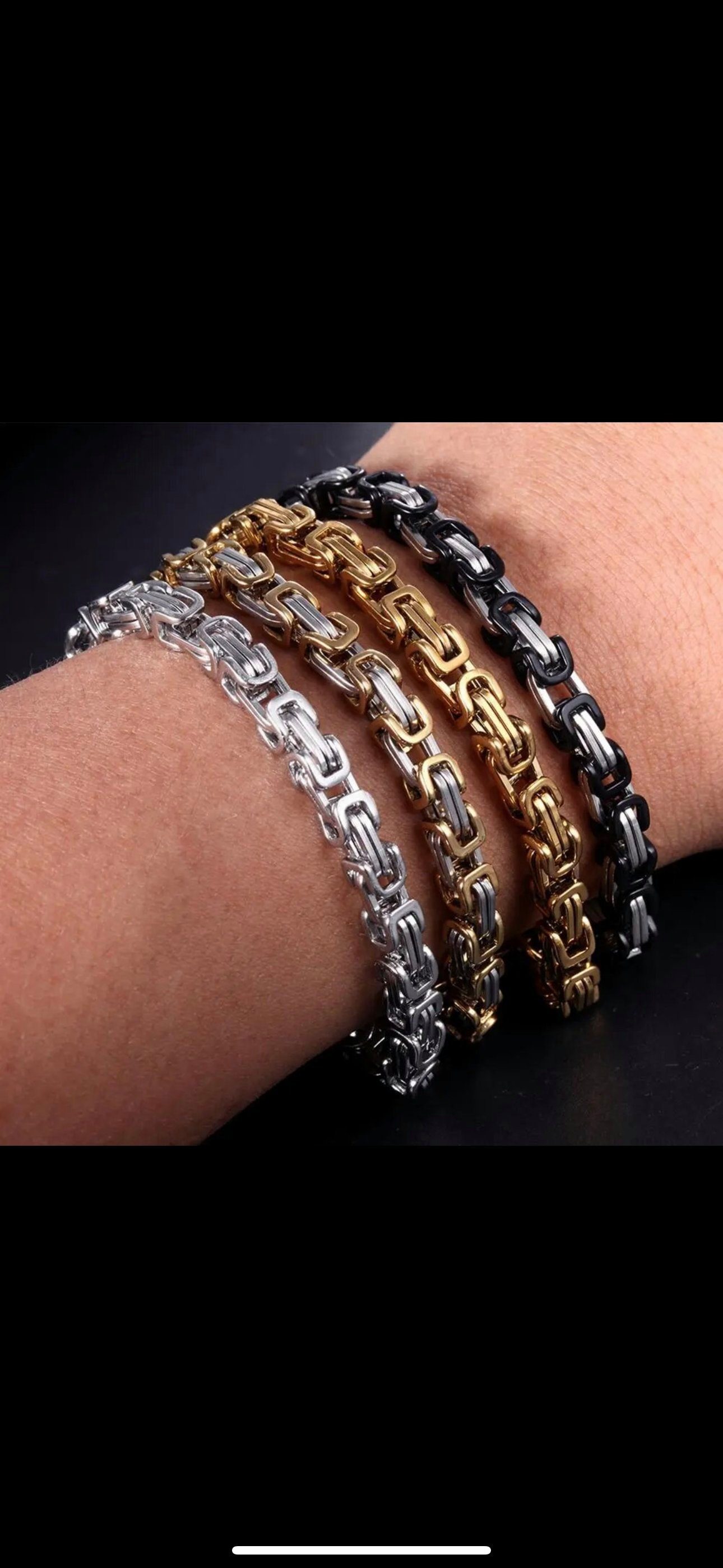 Karisma Schmuck Königsarmband Männer Edelstahl Armkette Schwarz/Silber Hiph günstig online kaufen