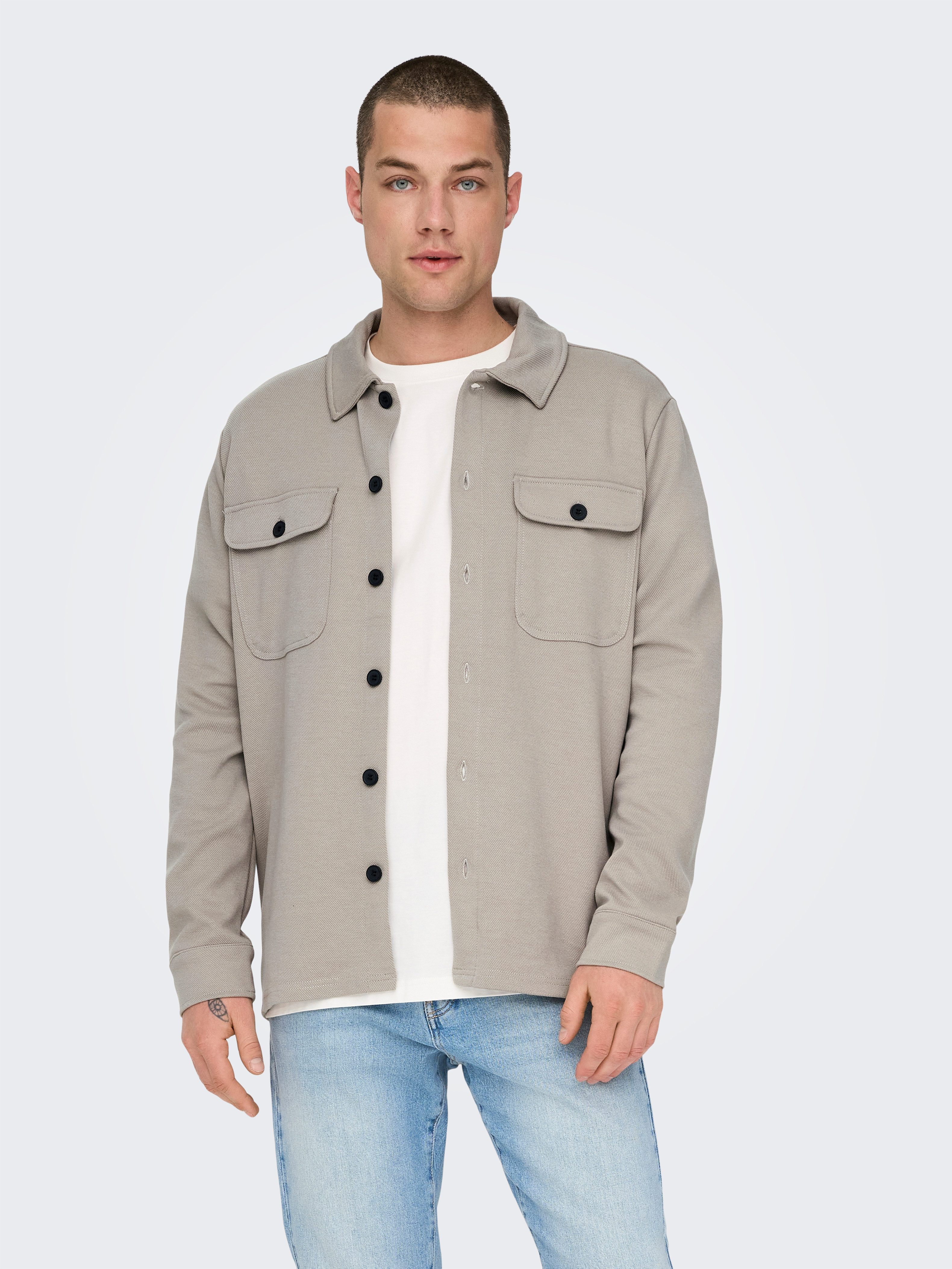 ONLY & SONS Langarmhemd ONSNEWKODYL OVERSHIRT SWEAT NOOS