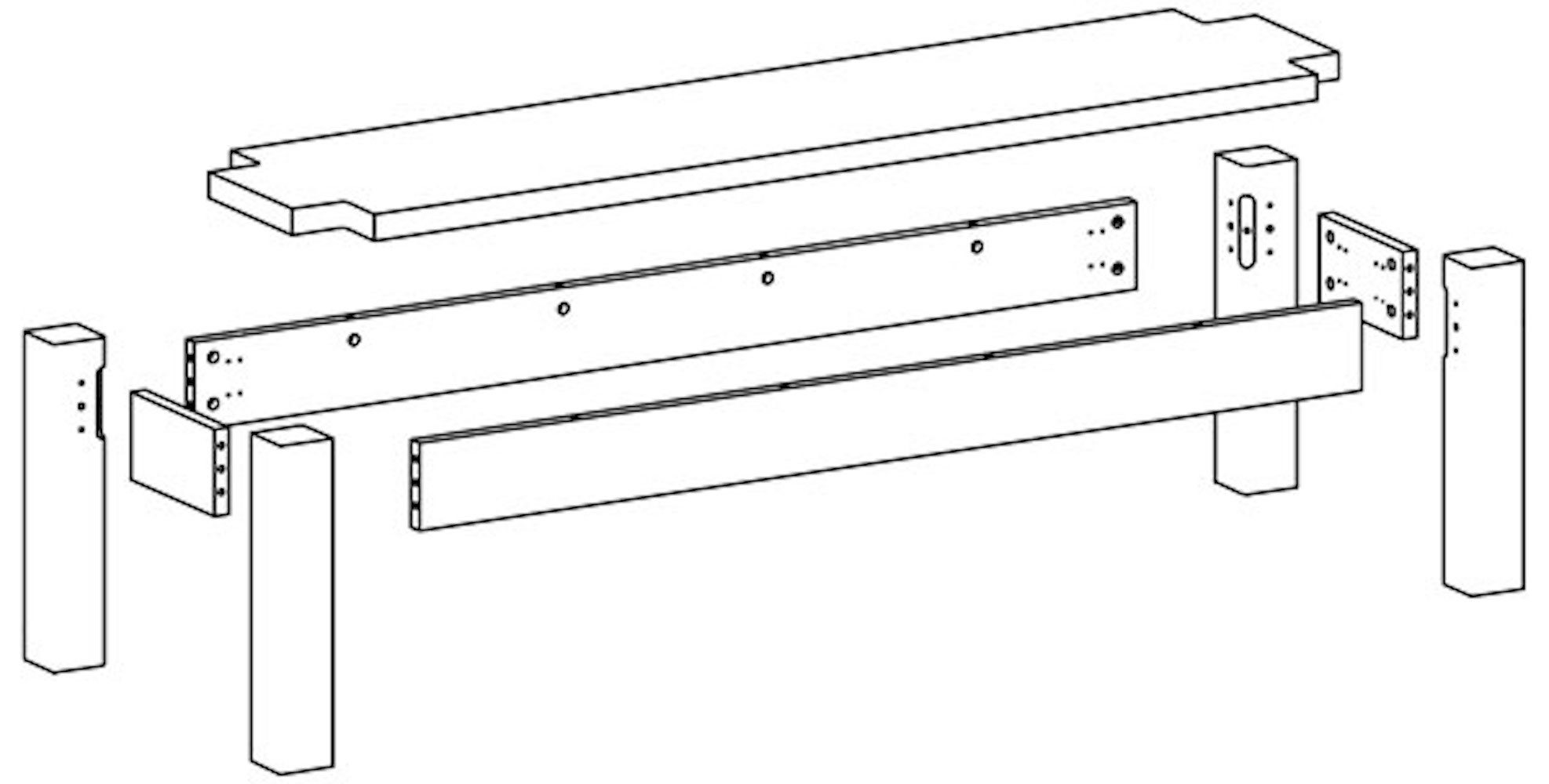 Feldmann-Wohnen Essbank Nevada, 160cm Lefkas Eiche