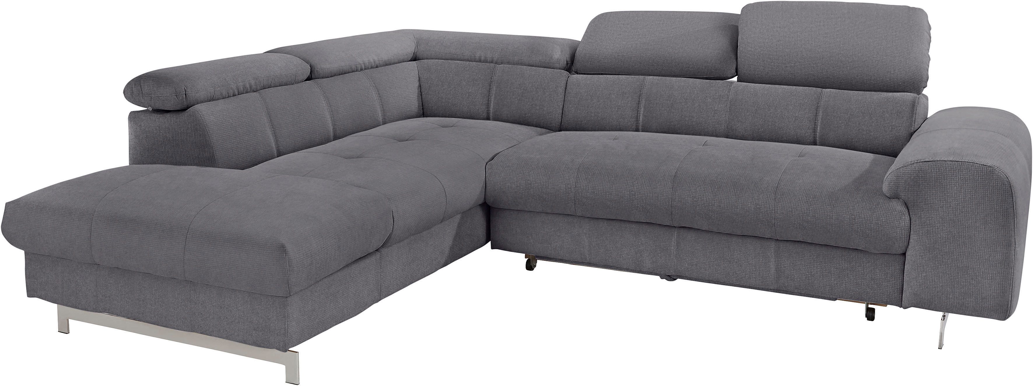 COTTA Ecksofa Chef L-Form, mit Kopfteilverstellung, wahlweise mit Bettfunktion & Bettkasten