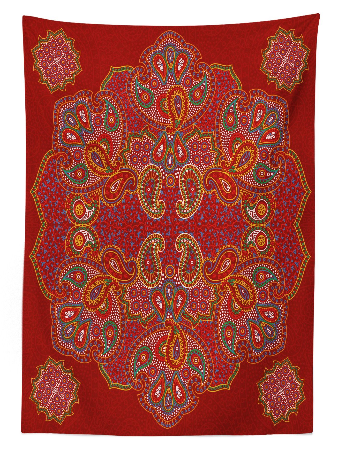Bereich Red Tischdecke Paisley Farbfest Mandala Abakuhaus Farben, den Außen geeignet Klare Persian Für Waschbar