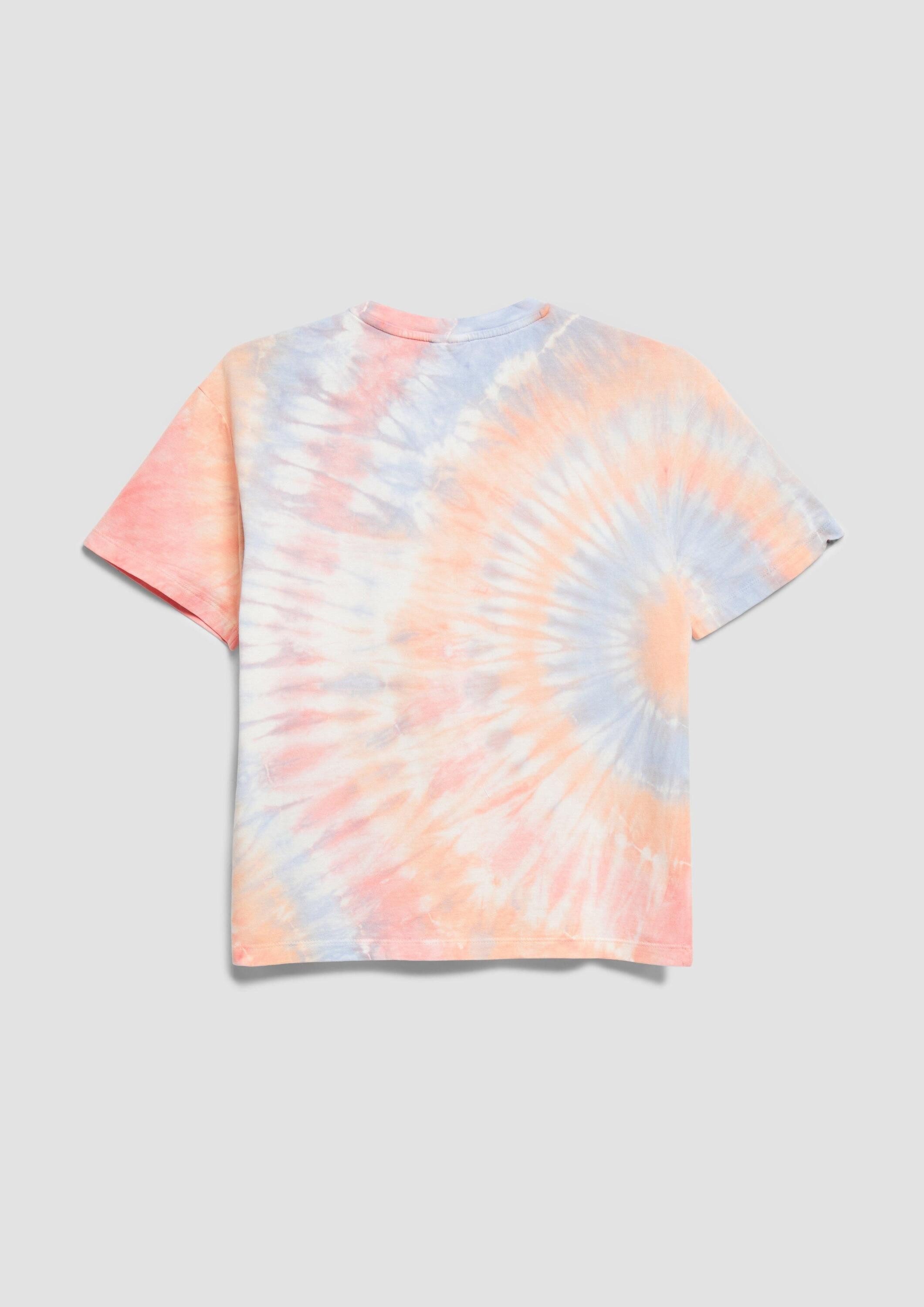 s.Oliver Kurzarmshirt T-Shirt Batik-Shirt im Boxy-Fit mit überschnittenen Schultern