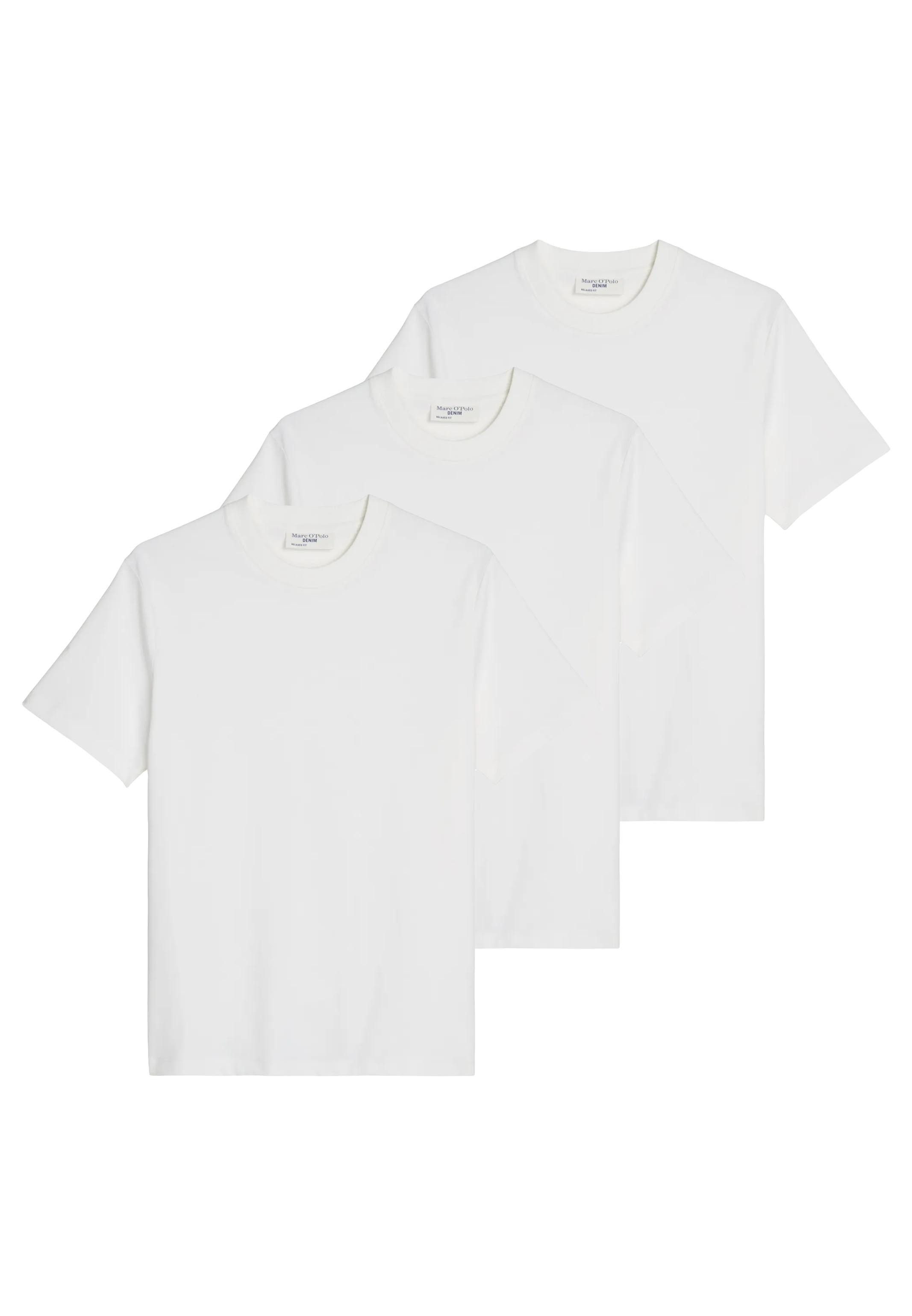 Marc O'Polo DENIM T-Shirt 3er Pack Basic (Spar-Set, 3-tlg) T-Shirt - Baumwolle - Atmungsaktiv - Weiche Baumwolle